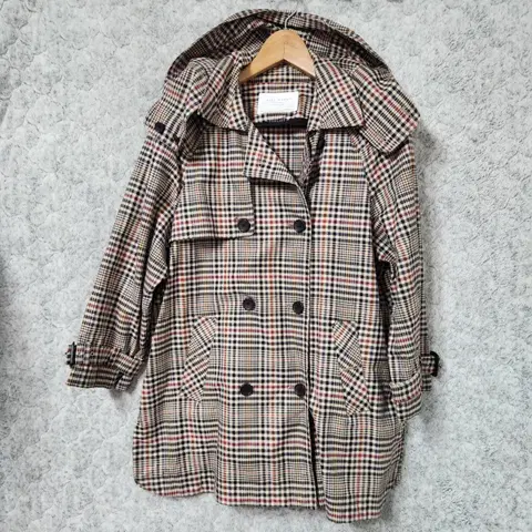 J123 [M] 자라 여성 체크 코트