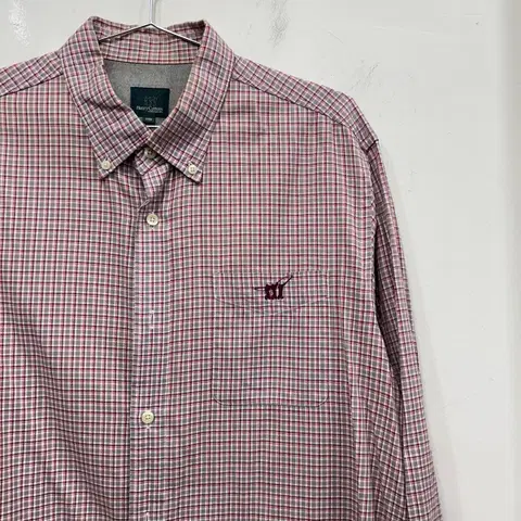 헨리코튼 스몰로고 체스트포켓 체크셔츠