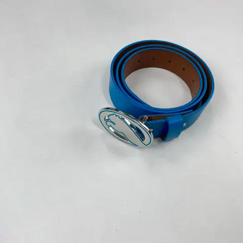 퓨마 Y2K 버클 블루 레더 벨트