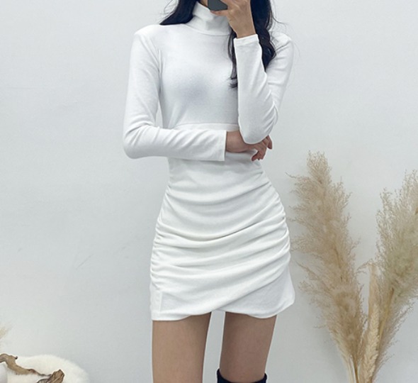 슬림핏 셔링 미니 원피스 섹시 드레스 홀복 클럽 파티 데일리 데이트룩