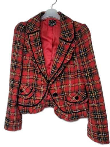 SI 빨간 체크 트위드 자켓 66