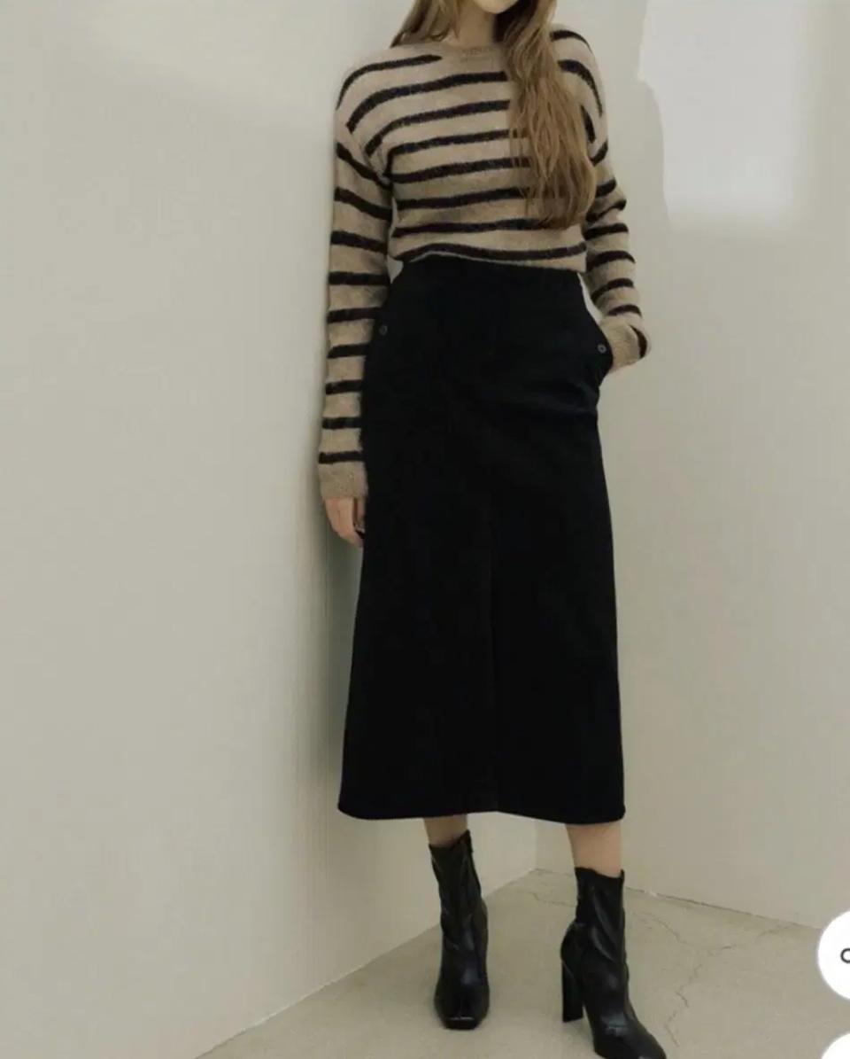 럭키브랜드 코듀로이 스커트