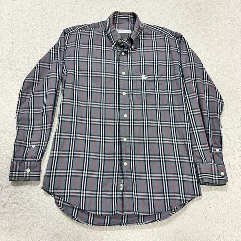 버버리 체크 긴팔 셔츠 그레이 s