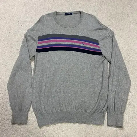 헤지스 그레이 스트라이프 니트