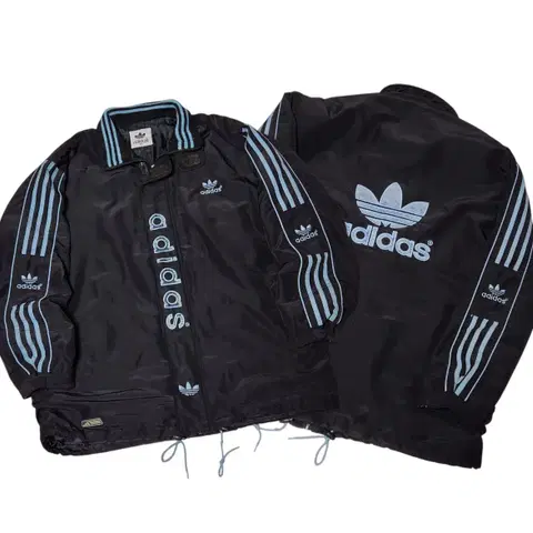 아디다스 앞 뒤 빅로고 올드스쿨 바람막이 점퍼 자켓