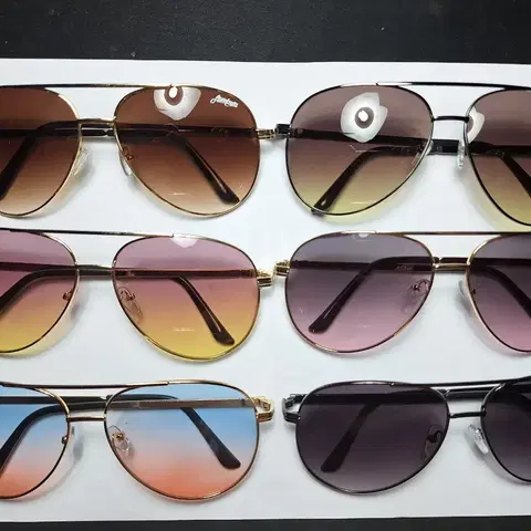 빈티지 남녀공용 투톤 컬러 그라데이션 선글라스 유니섹스 여름 여행용 안경