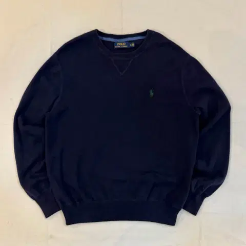 폴로 랄프로렌 와플 코튼 니트 네이비