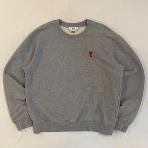 큐알정품) 아미 하트로고 맨투맨 스웻셔츠 그레이