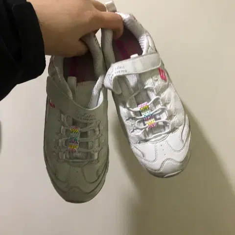 스케쳐스 D'Lites 찍찍이 운동화 화이트 200