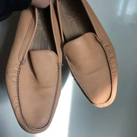 탠디 남성 가죽 드라이빙 슈즈 베이지 265