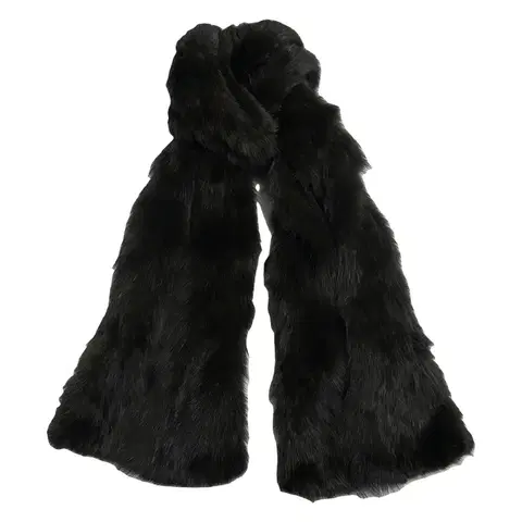 (포켓 보유) 밍크 머플러 블랙-차콜