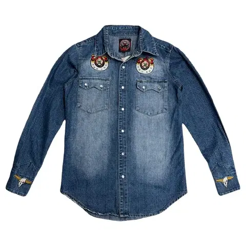 WESTERN DENIM BANK 패치 데님 셔츠 M