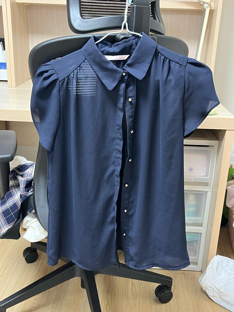 Rara eviness 어깨퍼프 쉬폰 블라우스