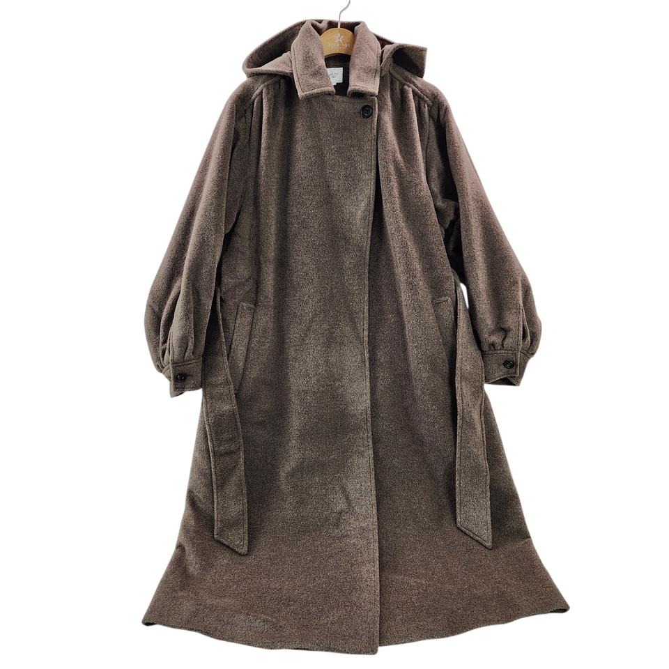 [S] akro 아크로 후디드 울 블렌드 앙고라 코트