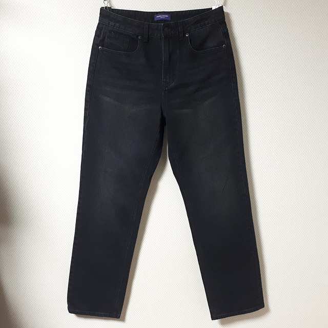 30/무신사스탠다드 프리미엄 CALIK 워싱블랙 레귤러진/30-1006