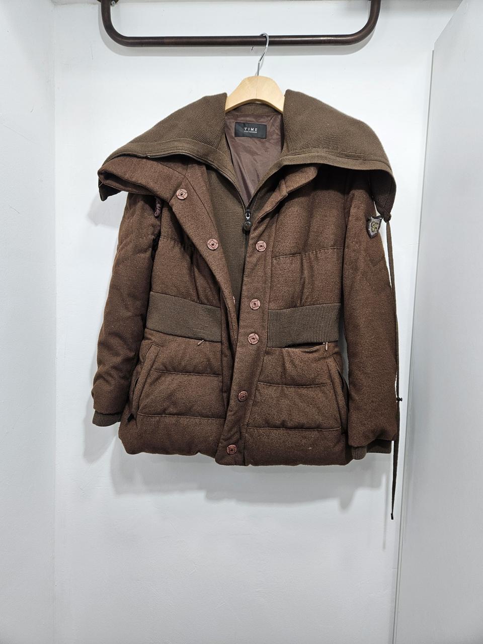 타임(TIME) 오리털 다운패딩 코트 브라운