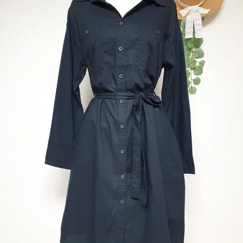 브룬스바자 허리묶음 롱원피스 66 코튼 M