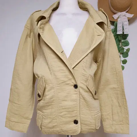 써스데이아일랜드 투버튼 자켓 66 옐로우