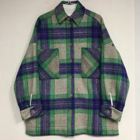 IRO 이로 체크 울 코트 85