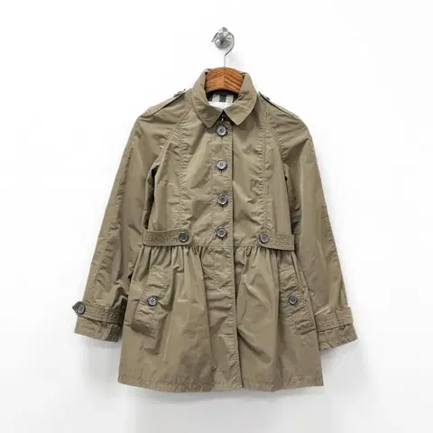버버리 칠드런 페플럼 폴리에스테르 트렌치 코트