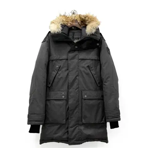 노비스 차콜 그레이 크로스해치 덕다운 파카 S