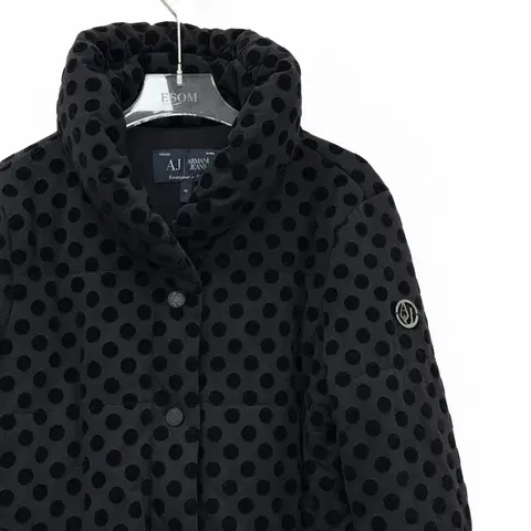 아르마니 진 벨벳 도트 플로킹 패딩 자켓 40