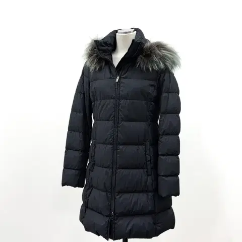 띠어리 라쿤 퍼 트리밍 스트레치 다운 코트 S