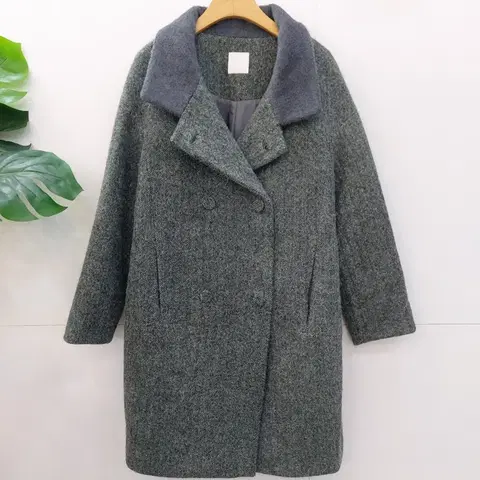 구호 헤링본 더블 버튼 루즈핏코트 55