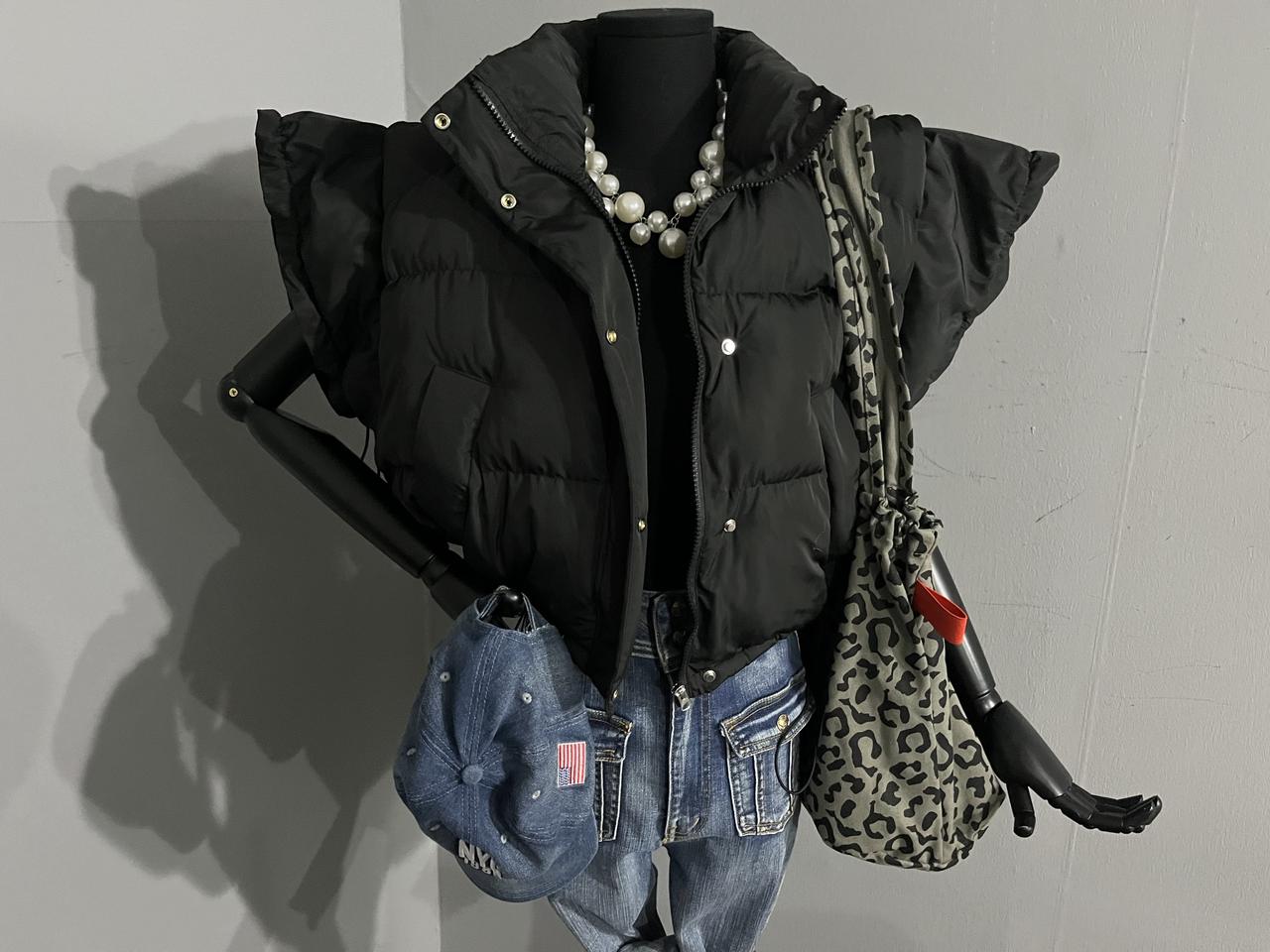 날개프릴패딩조끼/프릴패딩조끼/패딩조끼