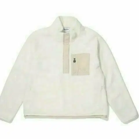 말본 플리스 하프집업 티셔츠 아이보리