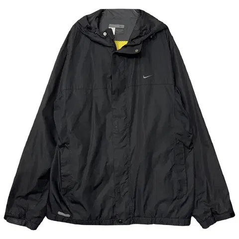 나이키 올블랙 로고 후드 바람막이 XXL