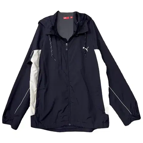 푸마 네이비 로고 기능성 바람막이 L