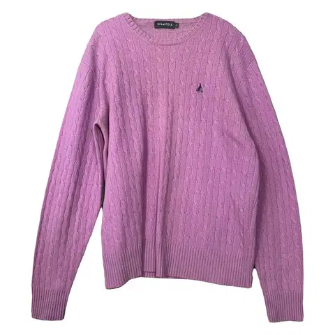 빈폴 라이트 퍼플 로고 캐주얼 니트 105