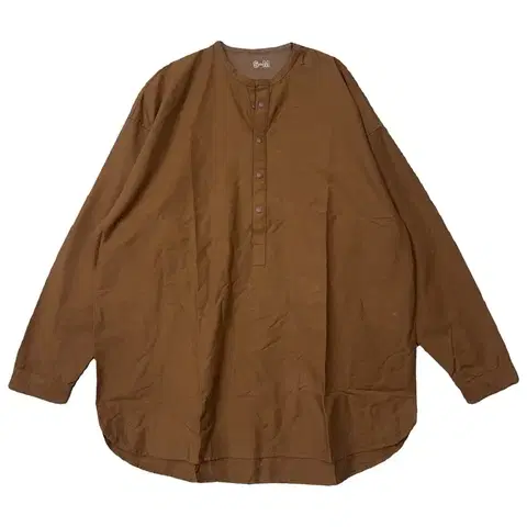 [새상품]무지 브라운 차이나넥 오버핏 셔츠 S-M