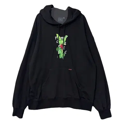 로맨틱크라운 프린팅 블랙 후드티 L