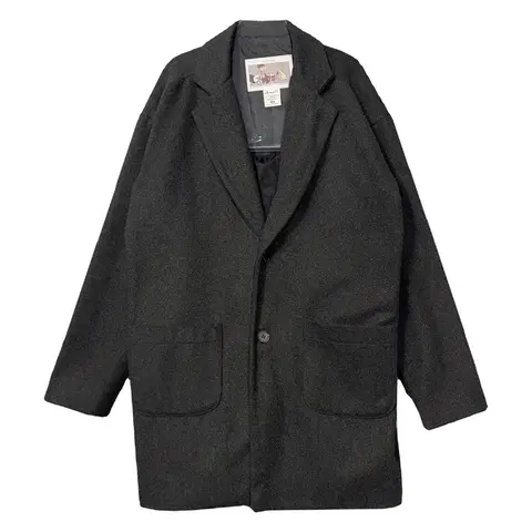 어커버 그레이 원버튼 울 코트 M