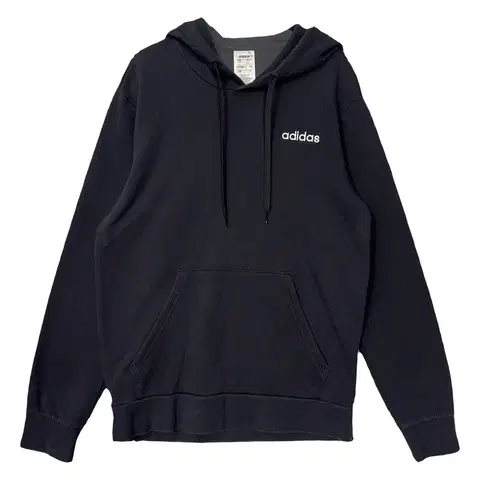 아디다스 블랙 로고 후드티 L