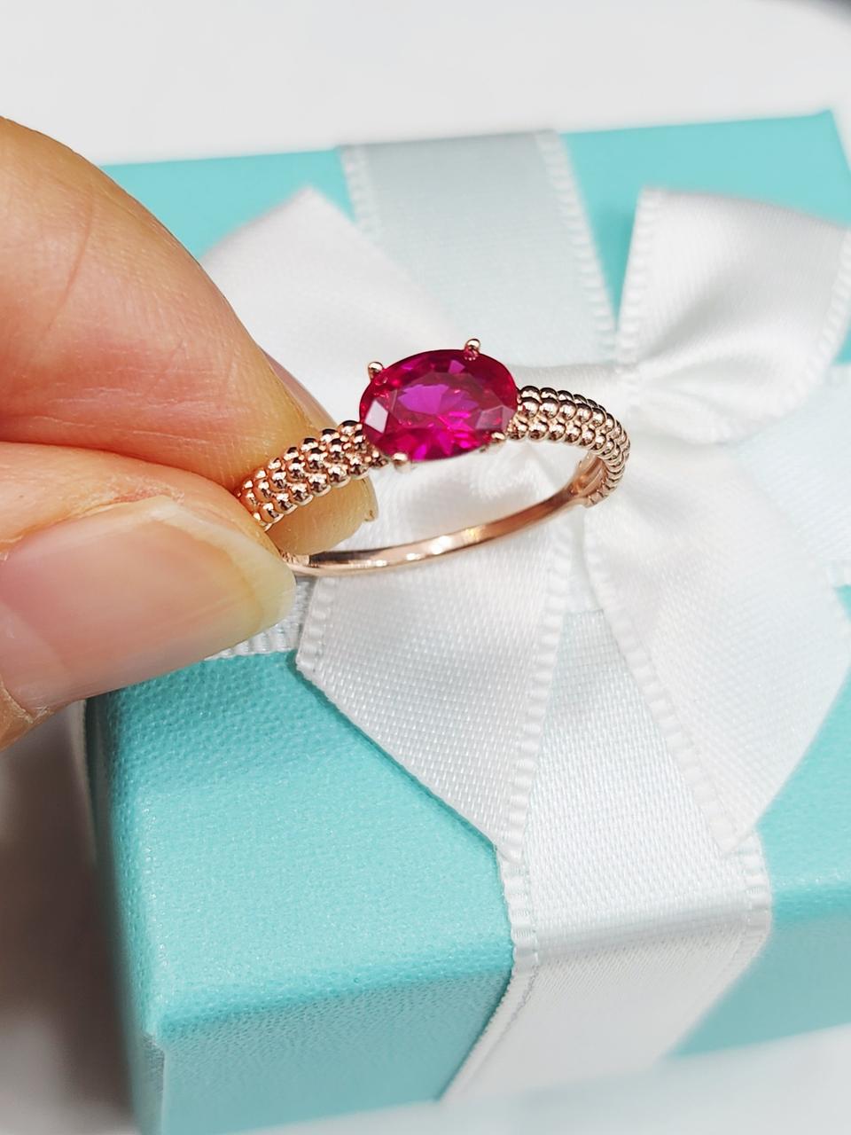 14k 루비큐 반지