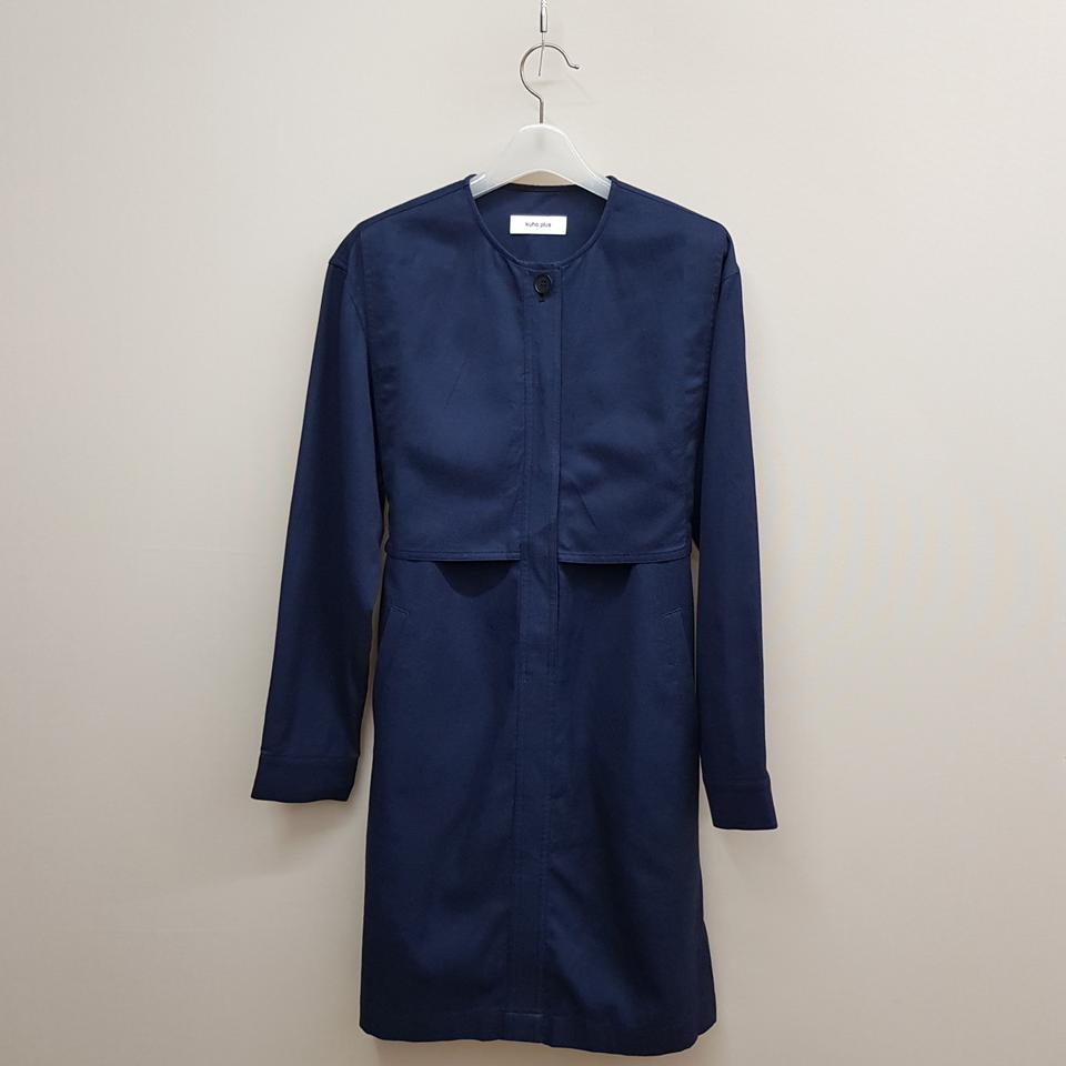 구호 플러스  노카라 벨트 원피스 코트 1사이즈