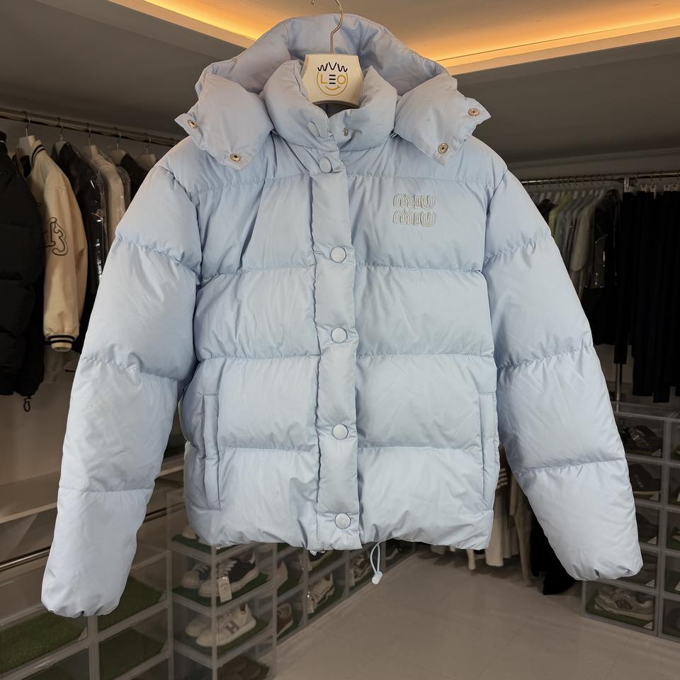 [리오브] 미우미우 테크니컬 폰지 후드 다운 자켓 패딩