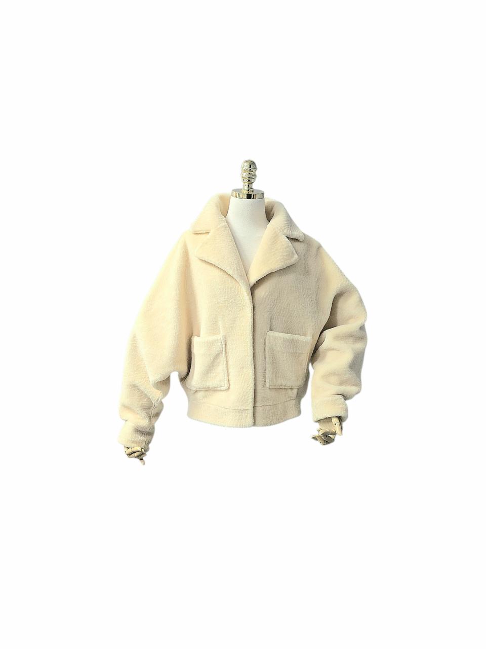 크림버터 양모 자켓