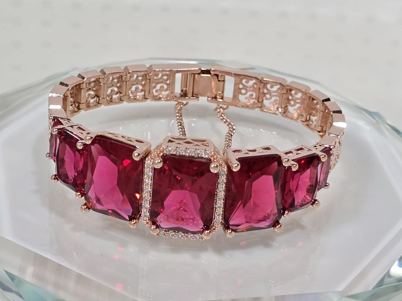 루비 큐빅 팔찌