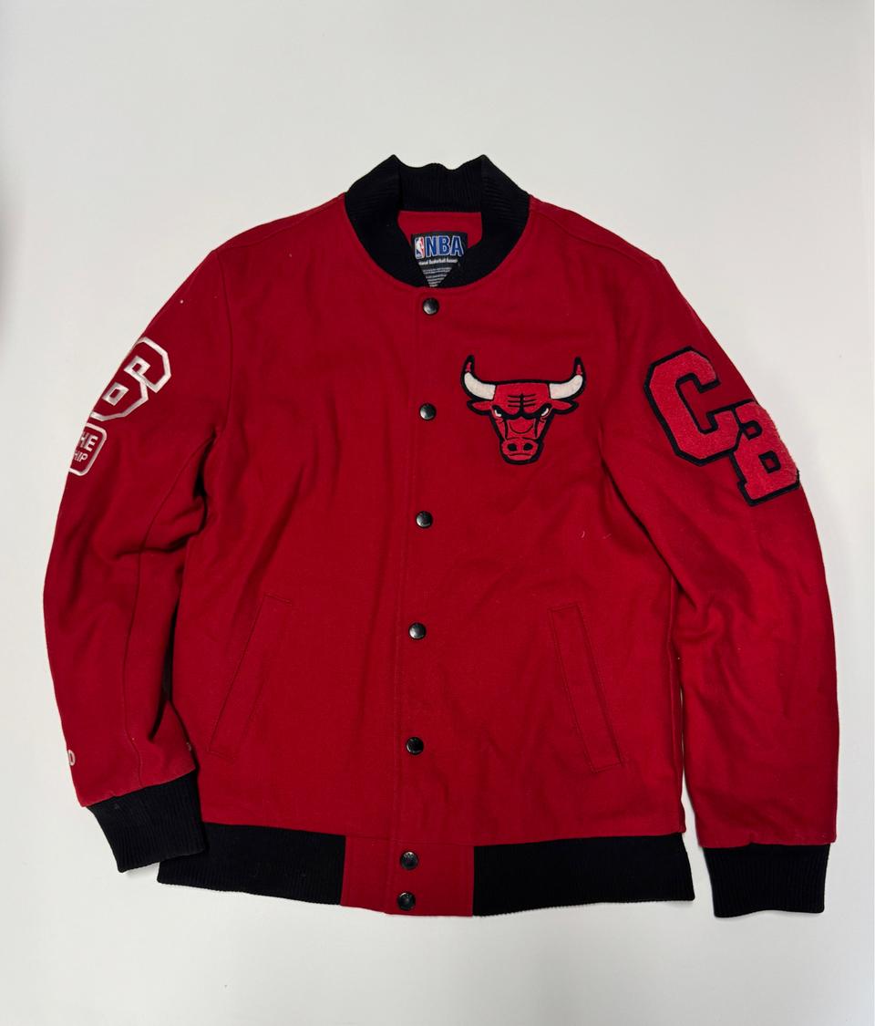 NBA 시카고 불스 스타디움 바시티 자켓 M 레드
