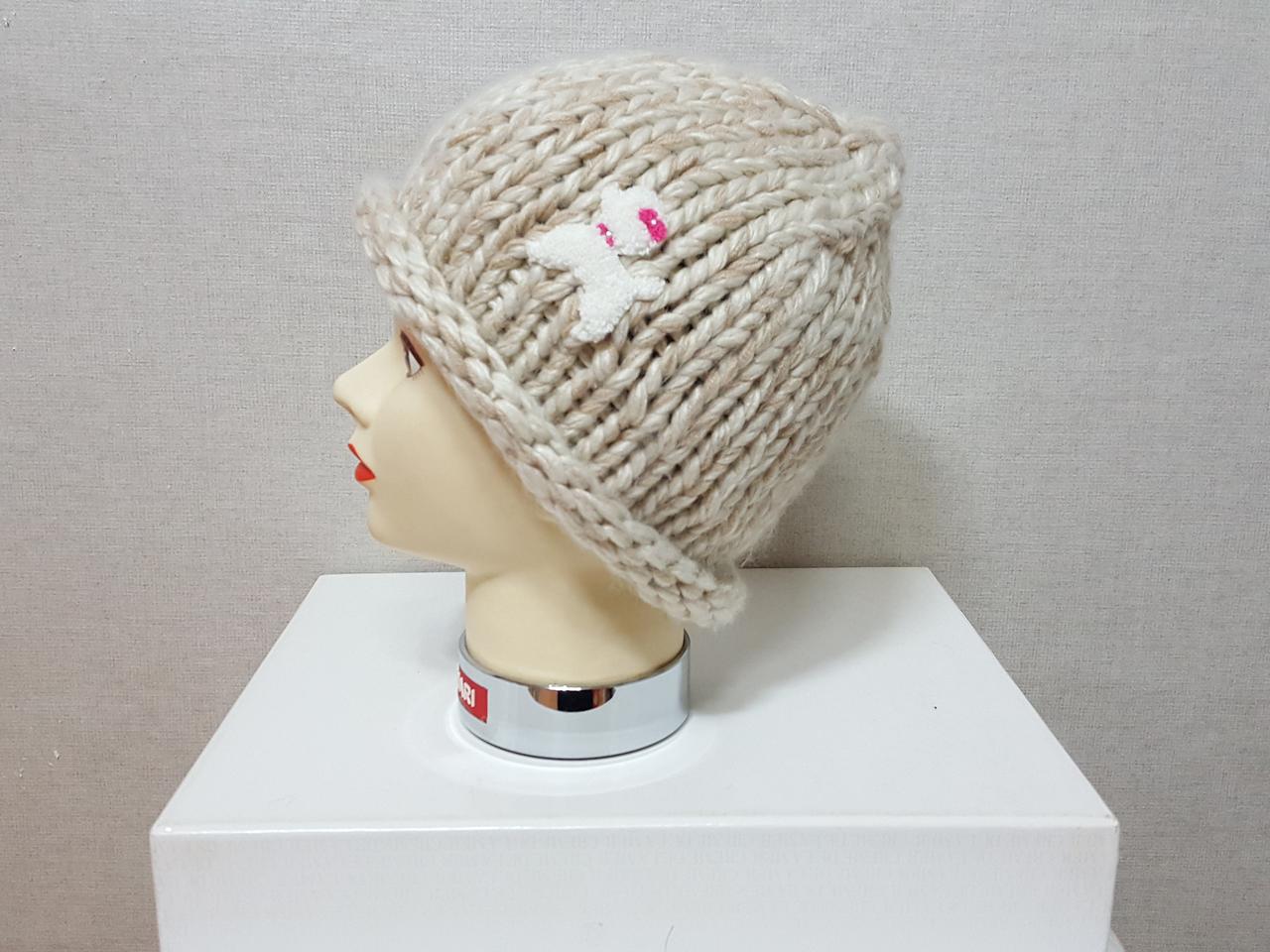청림 손뜨개 비니 모자/여성 및 여아 56이하 새것수준
