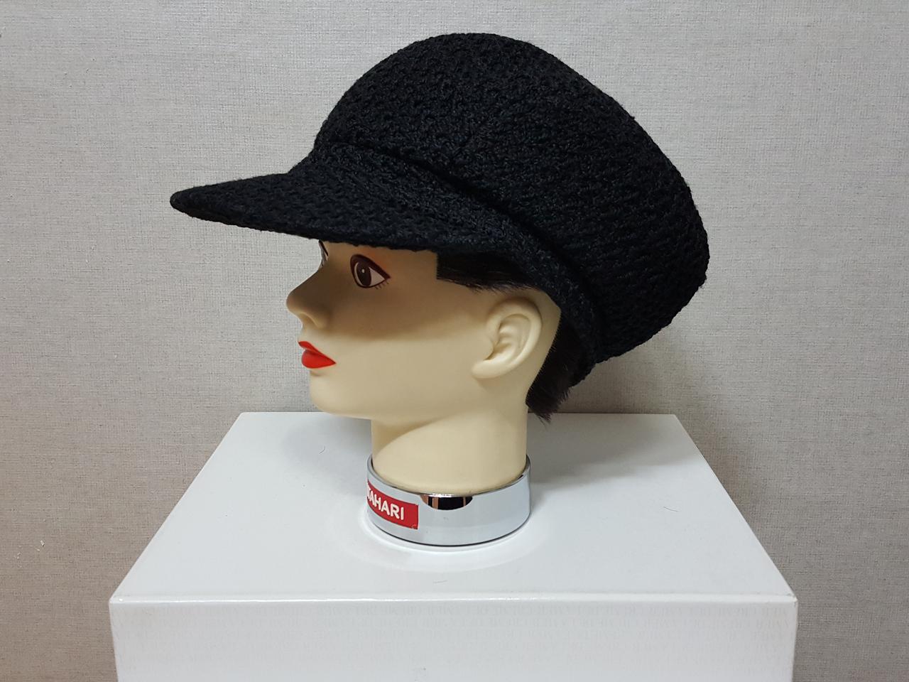 니트패턴 패딩안감 챙 벙거지/겨울 여성모자 56정도 상태좋음 