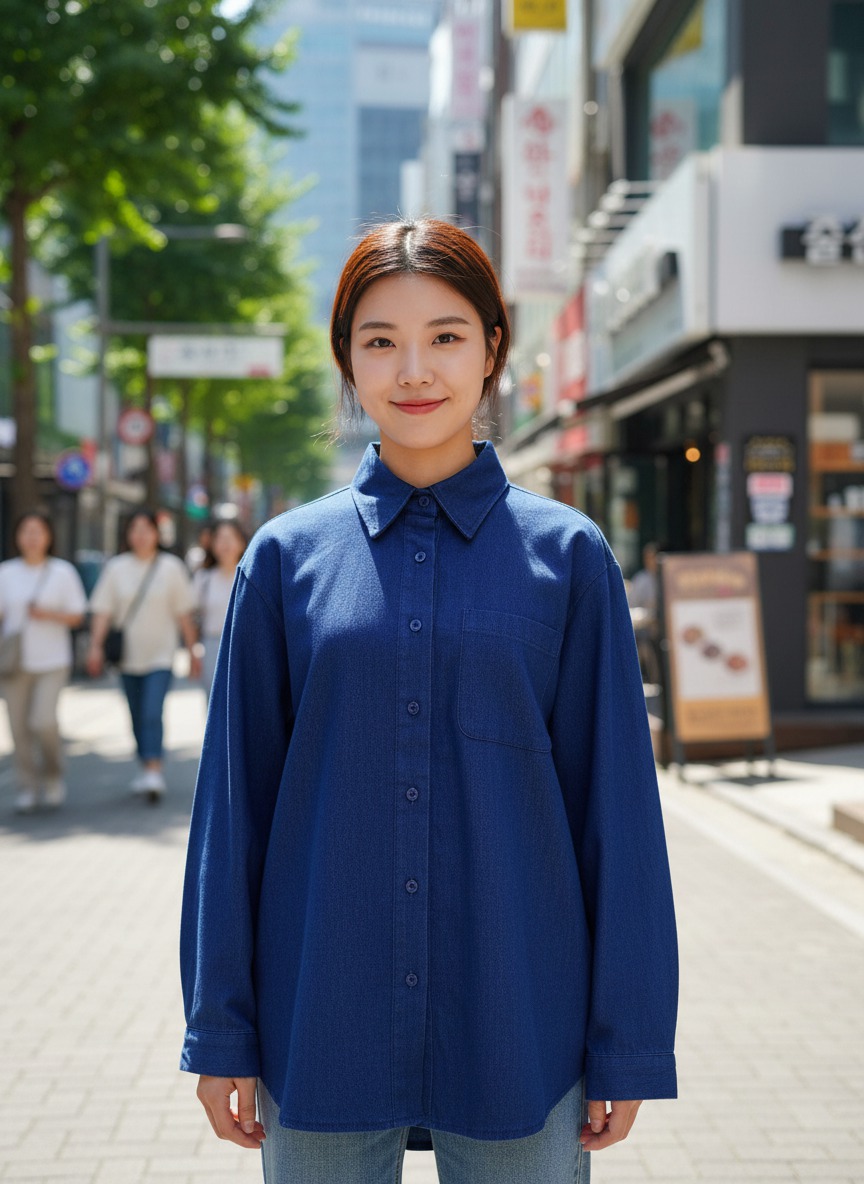 (새상품) 여성셔츠 데님셔츠 청남방 캐주얼룩 모던룩 66 77