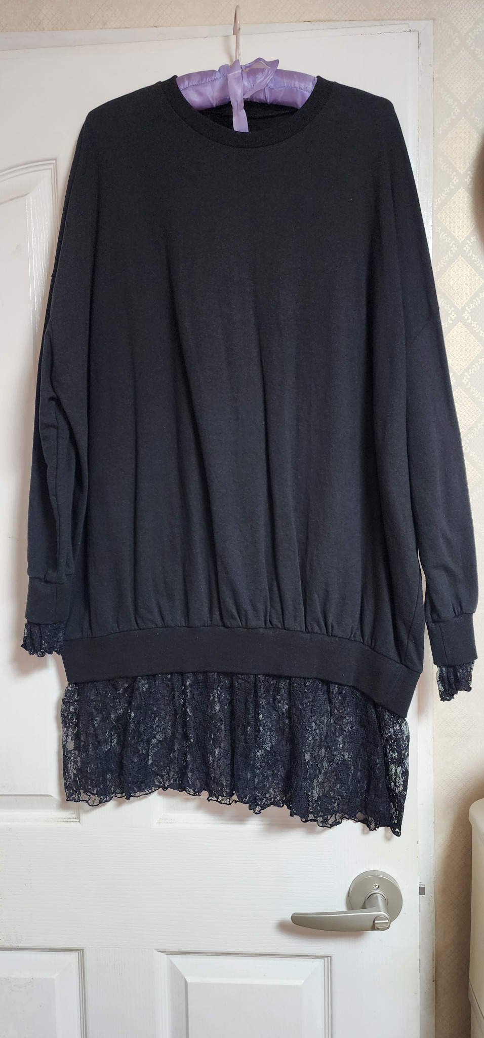 (새상품)맨투맨 레이스 원피스