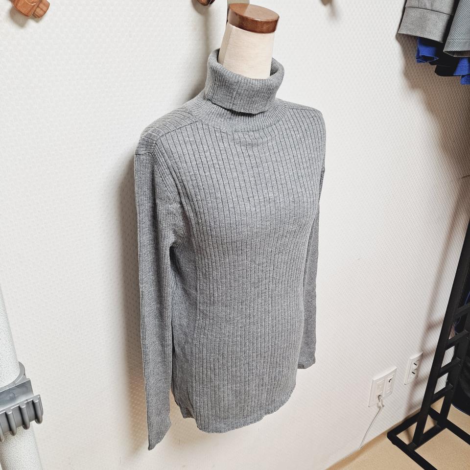 깨끗한 여성 캐시미어 골지 니트티 95 목폴라 터틀넥 목티 긴팔티