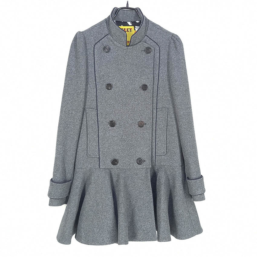 럭키슈에뜨 여성 더블 모직 하프코트 그레이36 (HU42416)