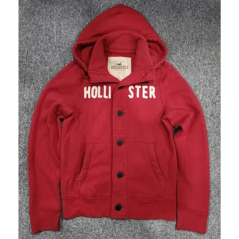 홀리스터 빈티지 스펠로고 버튼 기모 후드자켓 L